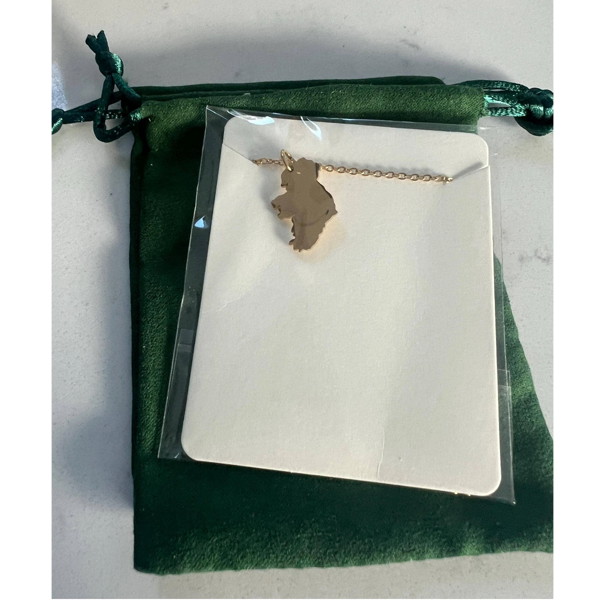 CastleKnock Designs Map of Ireland Gold Necklace