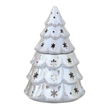Connemara Country silver fir tree oil burner with snowflake cut-outs for festive home fragrance and winter decor.