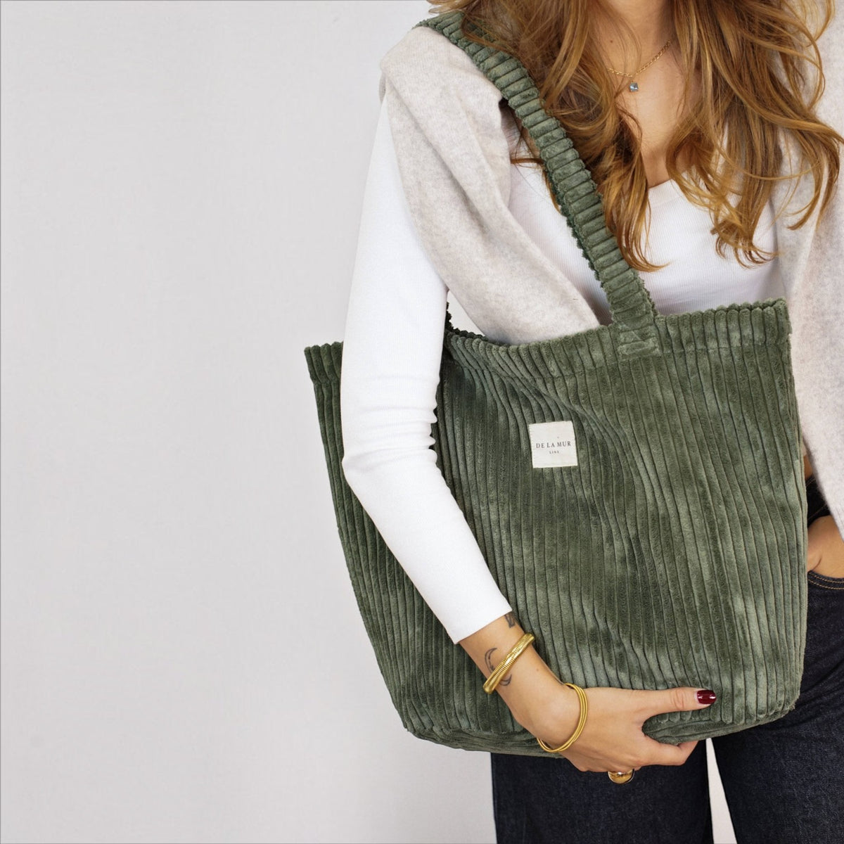 De La Mur Large Moss Zipper Bag