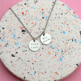 Rudies and Co  'Sure Look Be Grand'  Engraved Disc Necklace