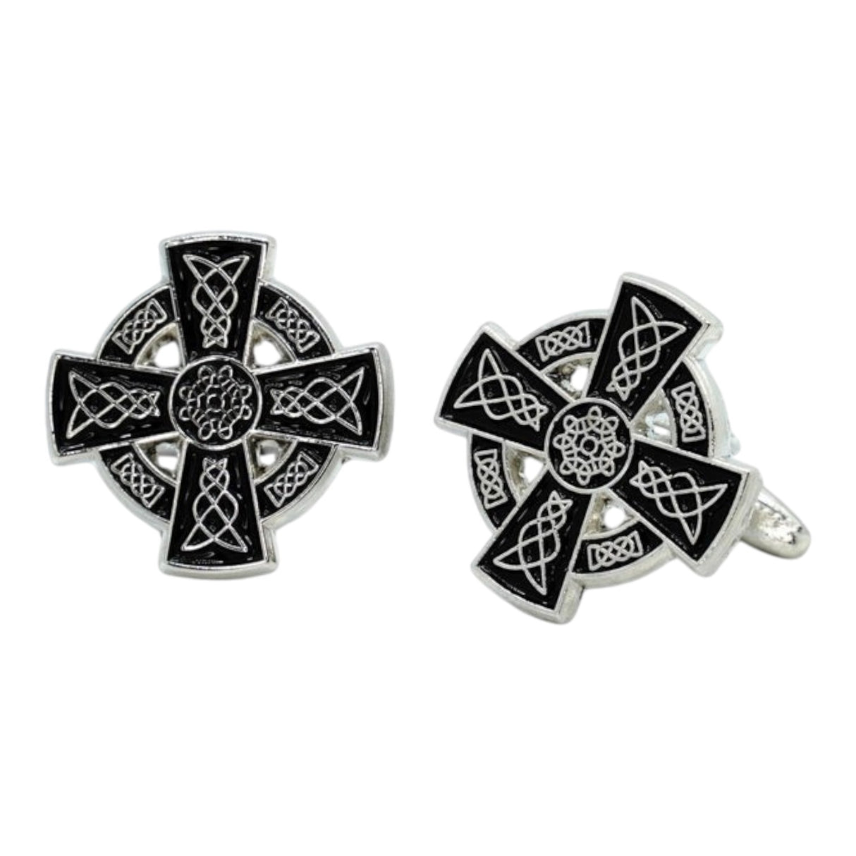 CastleKnock Designs Cross Cufflinks Tie Clip Pin Set