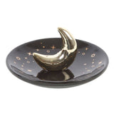 Something Different Gold Crescent Moon Ceramic Incense Stick Holder