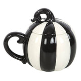 SD Black and White Striped Lidded Pumpkin Mug