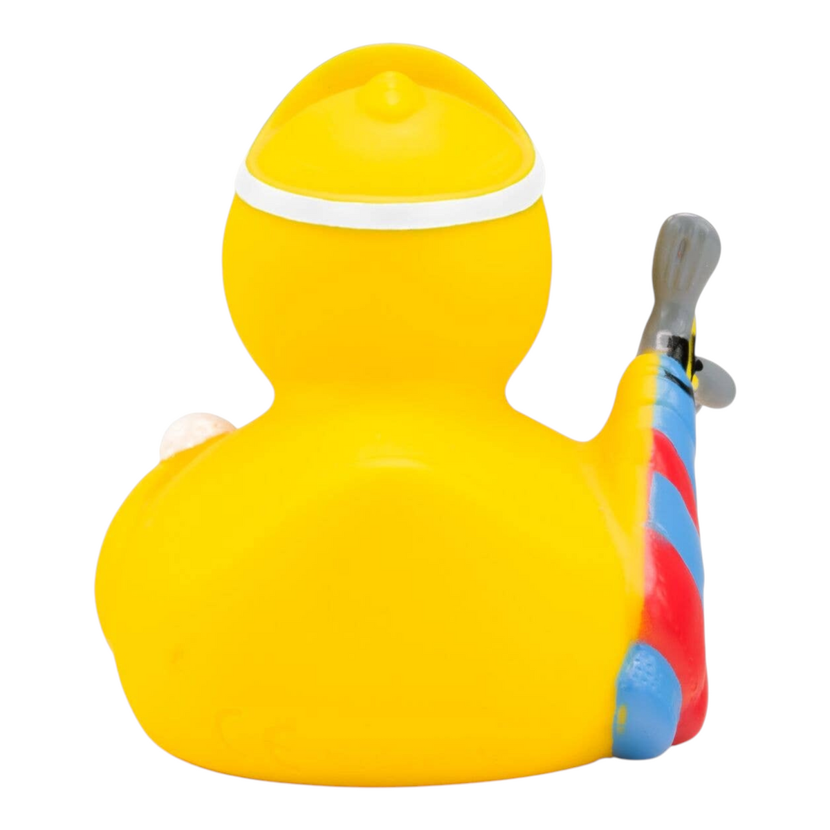 Connemara Country ROEMER WELLNESS Georg golfer rubber duck wearing a white cap, seen from the back with a golf bag
