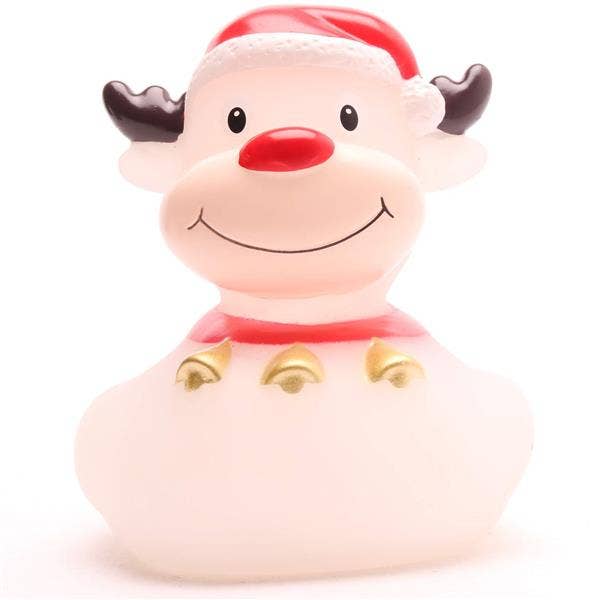 Duckshop White Reindeer Bathing Duck