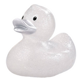 Connemara Country Silke Silver Glitter bath duck with sparkling silver particles and a solid silver beak.