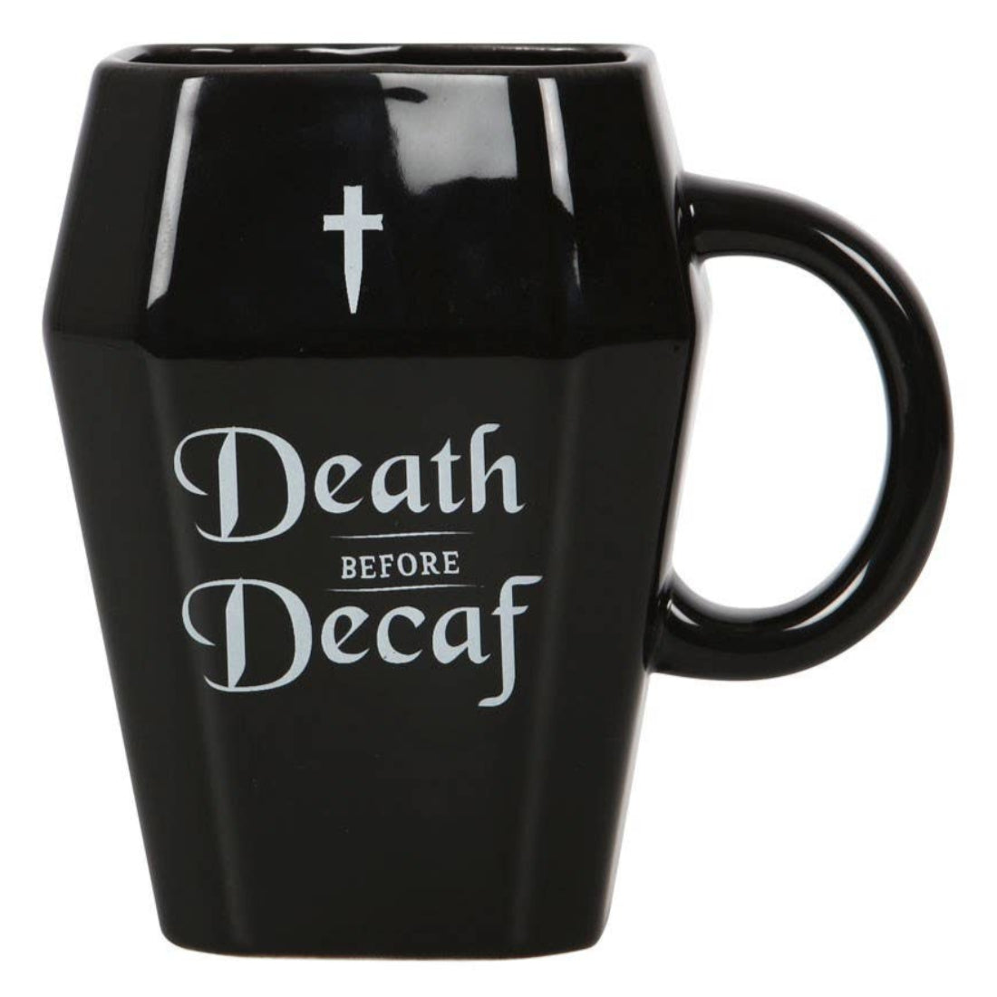 SD Death Before Decaf Coffin Mug