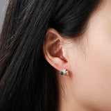 Celtic Ore Tricolour 3 Stone Shamrock Earrings