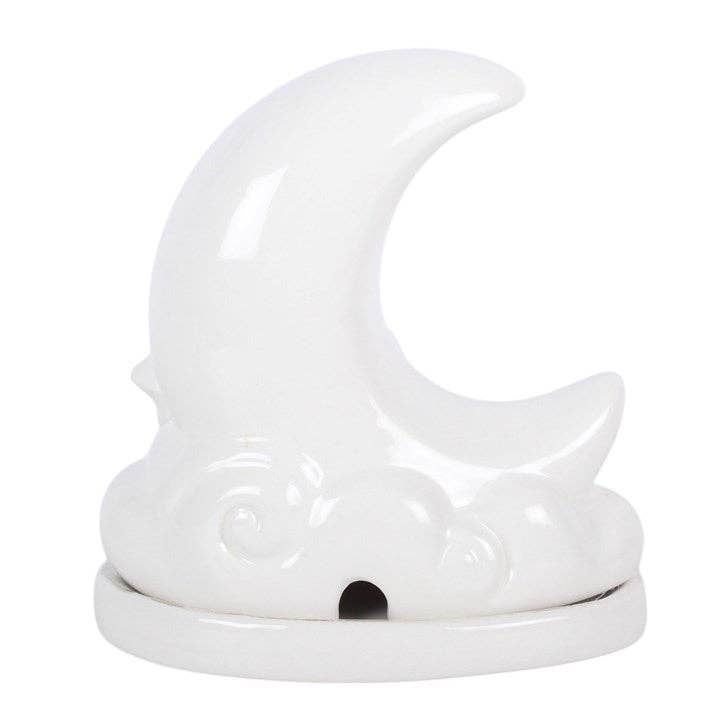 Something Different White Pastel Skies Moon Incense Cone Holder