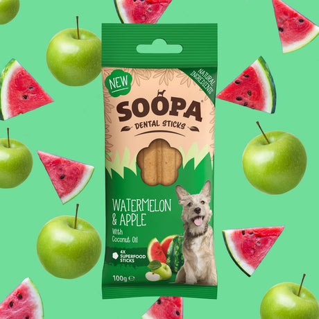 Soopa Watermelon & Apple Dog Dental Sticks