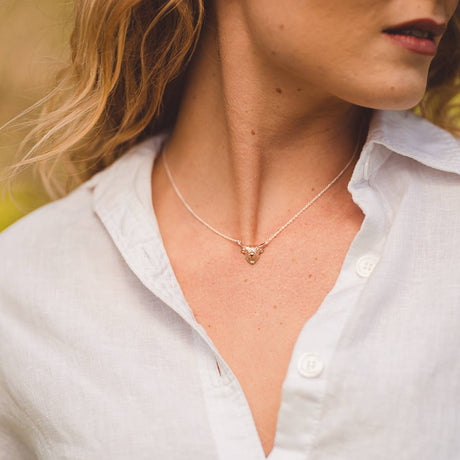 Reeves Highland Cow Necklace - Rose