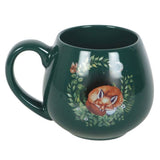 SD Green Sleeping Fox Rounded Mug
