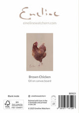 Emeline Watchorn Brown Chicken Greeting Card