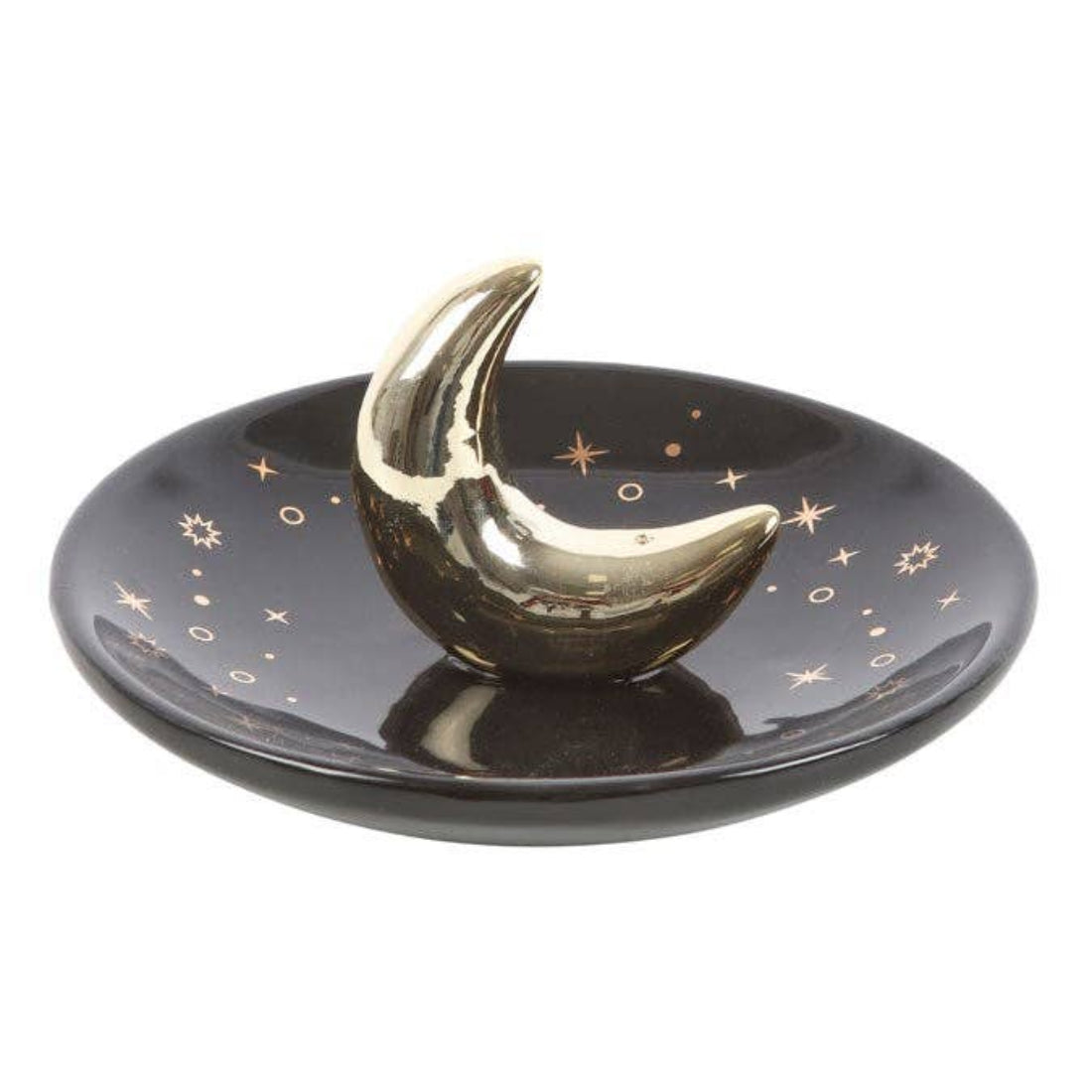 Something Different Gold Crescent Moon Ceramic Incense Stick Holder