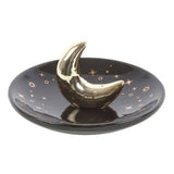 Something Different Gold Crescent Moon Ceramic Incense Stick Holder