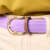 Billy Belt Women's Solid Elastic Braided Belt Purple