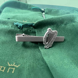 CastleKnock Designs Irish Harp Silver Plated Cufflinks Tie Clip and Suit Pin