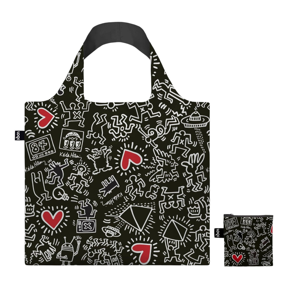 LOQI Black Pattern Recycled Bag
