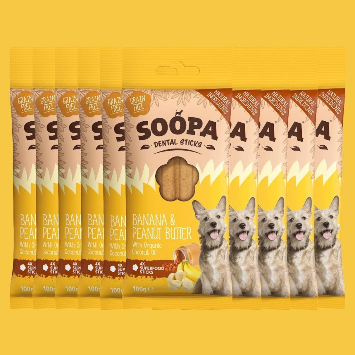 Soopa Banana & Peanut Butter Dog Dental Sticks