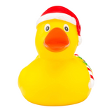 Connemara Country ROEMER WELLNESS Candy Cane rubber duck wearing a red Santa hat and holding a candy cane