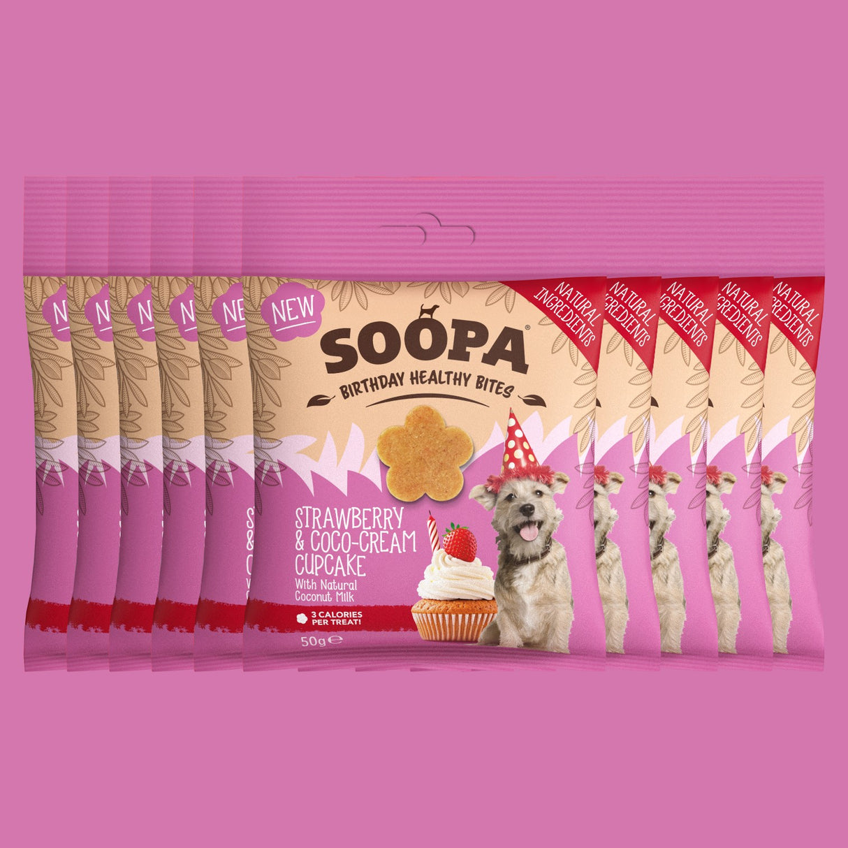 Soopa Strawberry & Coco-Cream Cupcake Dog Treats