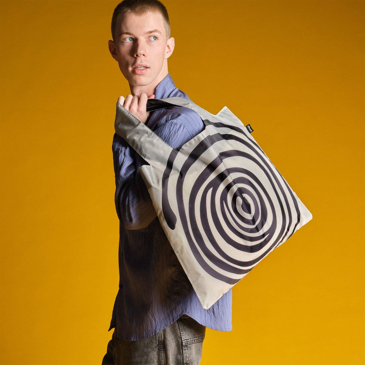 LOQI Spiral Black Recycled Bag