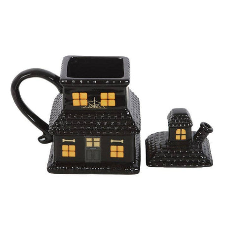 SD Black Haunted House Lidded Mug