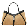 Nanabags Raffia Tote Bag with Leather Trim