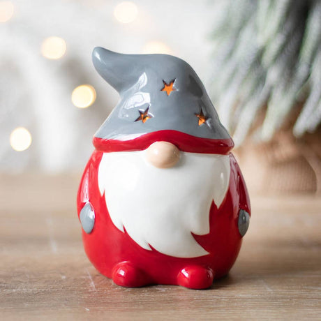 Something Different Red and Grey Gonk Tealight Holder