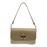Suie Valentini Leather and Raffia Straw Mini Handbag with Chian