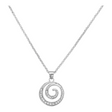 Connemara Country Celtic spiral pendant necklace featuring a silver-tone finish and sparkling clear crystal stones.