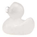 Connemara Country ROEMER WELLNESS Silke Silver Glitter bath duck with a transparent body and silver beak.