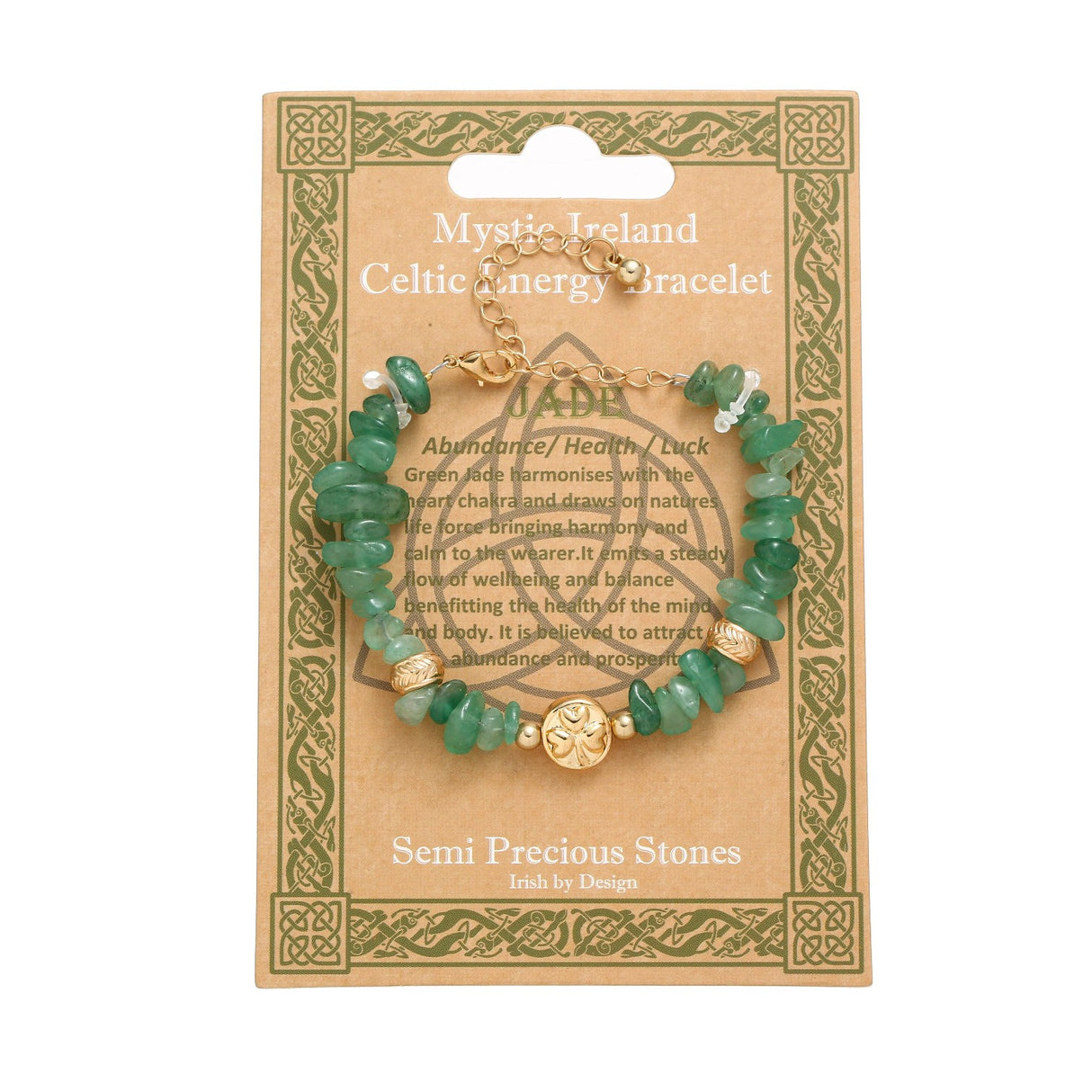 Celtic Ore Bracelet Chip Green Jade