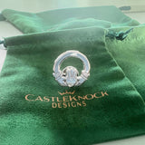 CastleKnock Designs Claddagh Ring Cufflinks Tie Clip Pin Set - Silver