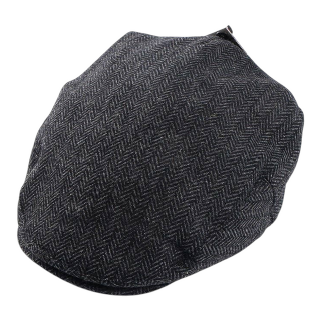 Connemara Country grey herringbone tweed flat cap with a classic Irish design