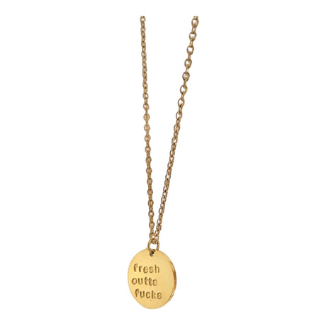 Rudies and Co Fresh Outta F**ks Disc Necklace