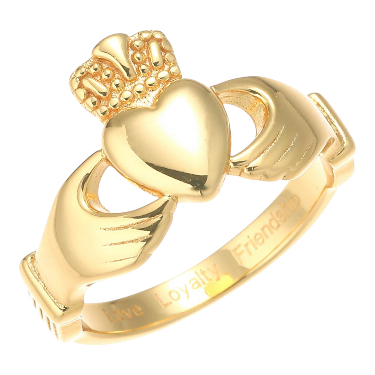 Celtic Ore Claddagh Ring Gold Plate