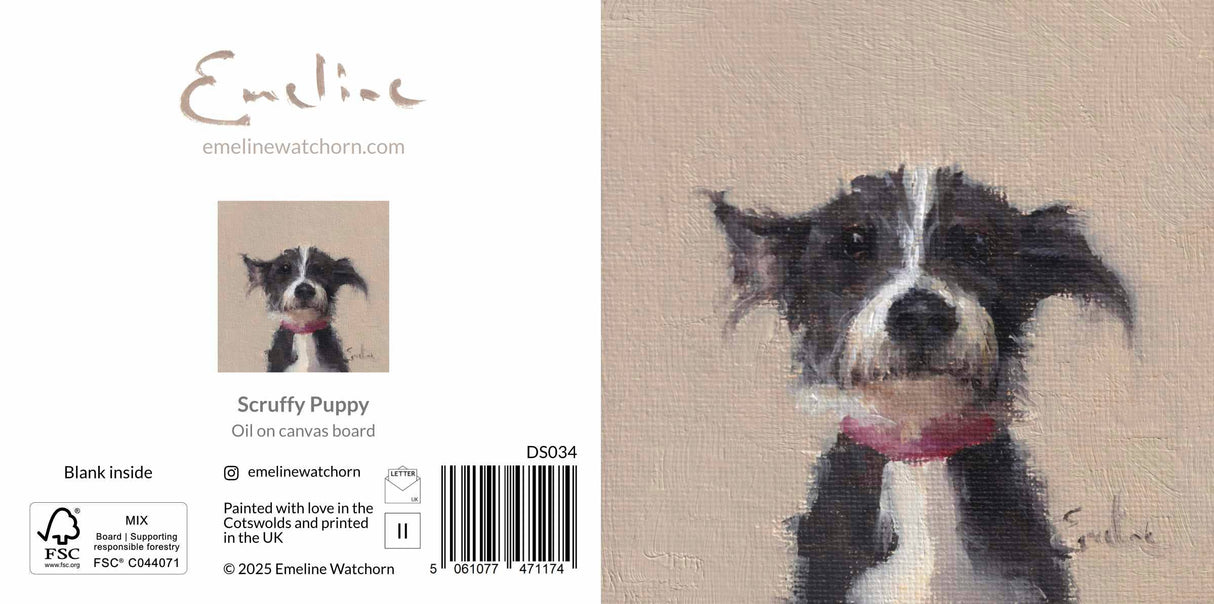 Emeline Watchorn Scruffy Puppy Greeting Card
