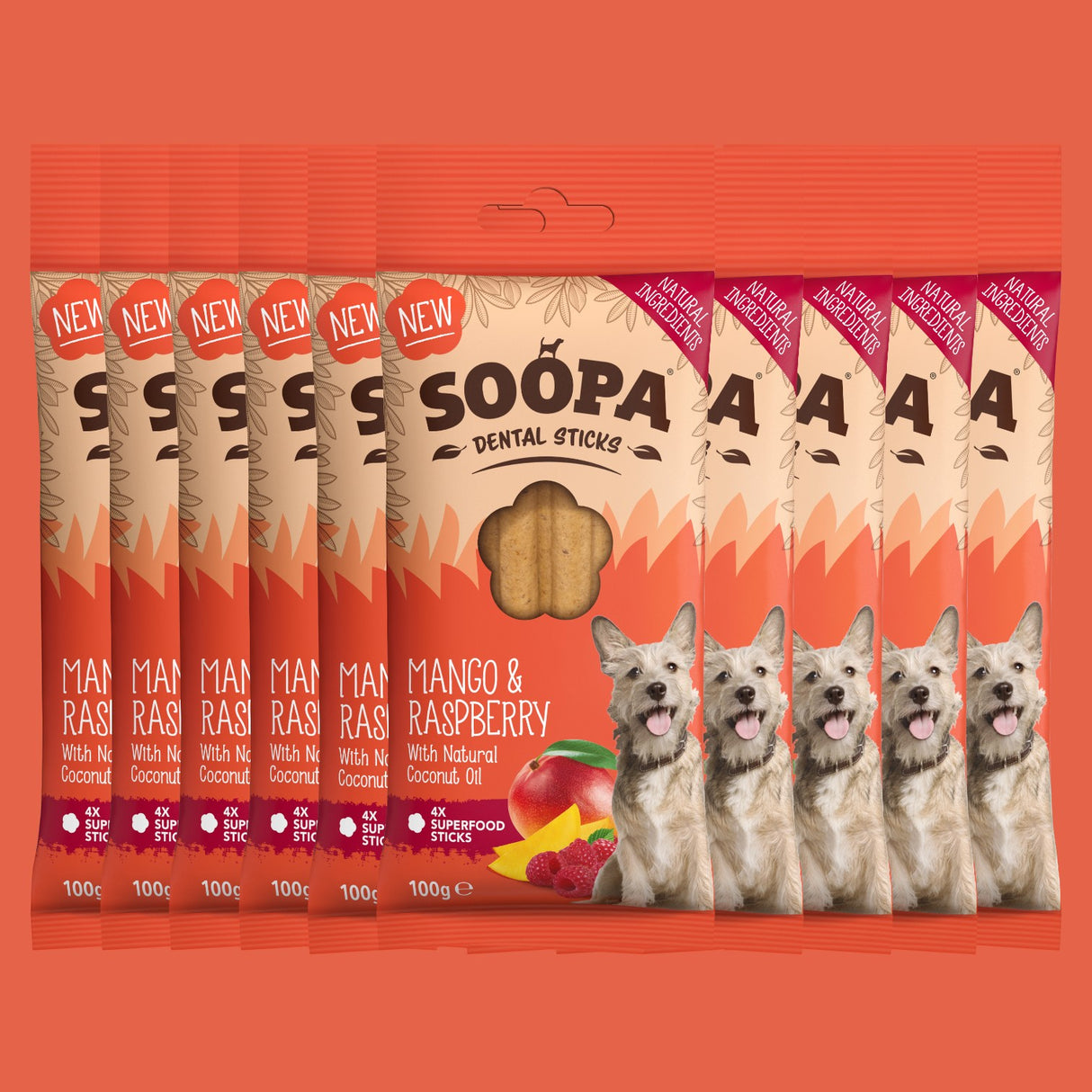 Soopa Mango & Raspberry Dog Dental Sticks