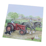 Grays 1922 Red Tractor On Farm Blank Vintage Farming Card