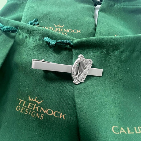 CastleKnock Designs Irish Harp Tieclip - Silver
