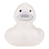 Connemara Country ROEMER WELLNESS Silke silver glitter bath duck with a transparent body and silver beak.