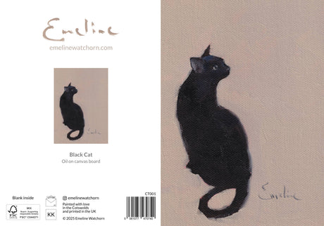 Emeline Watchorn Black Cat Greeting Card 5x7