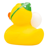 Connemara Country ROEMER WELLNESS Betty's Birthday rubber duck wearing a green party hat and holding a white balloon