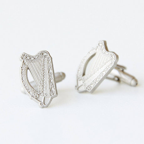 CastleKnock Designs Irish Harp Cufflinks - Silver
