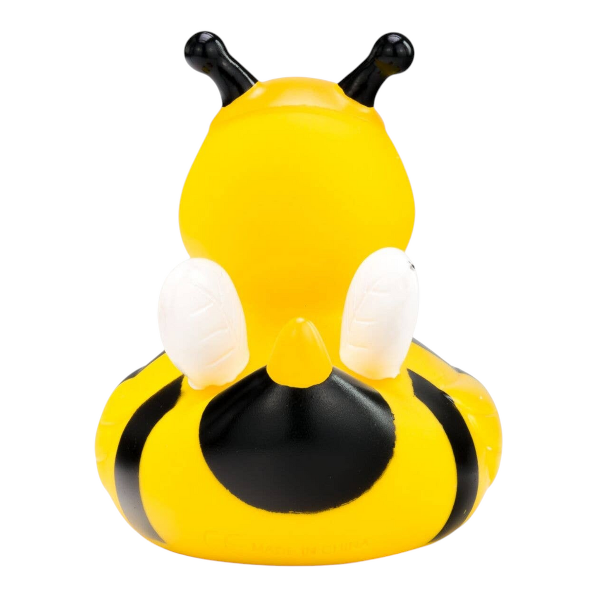 Connemara Country Susi Summ rubber duck designed as a yellow and black honeybee with white wings and black antennas