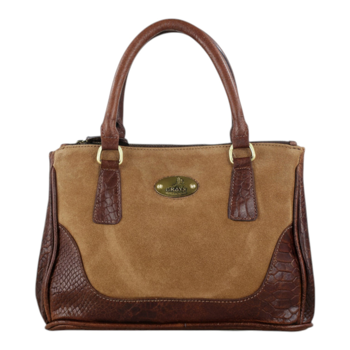Grays 1922 Jodie Handbag in Croc Leather with Suede