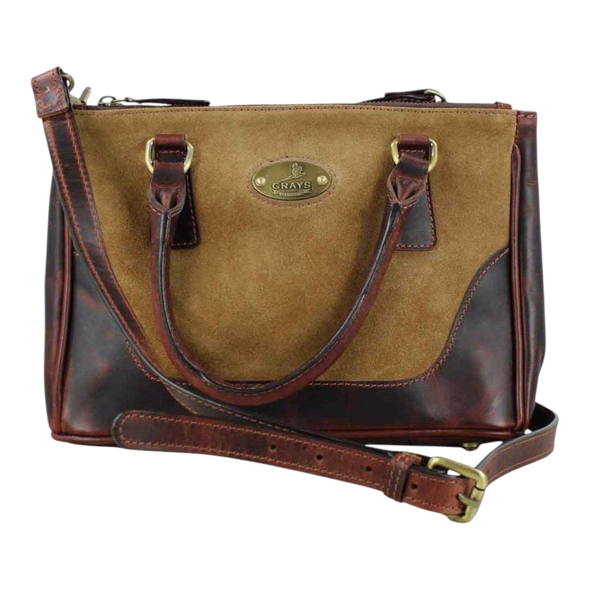 Grays 1922 Jodie Handbag Brown and Suede