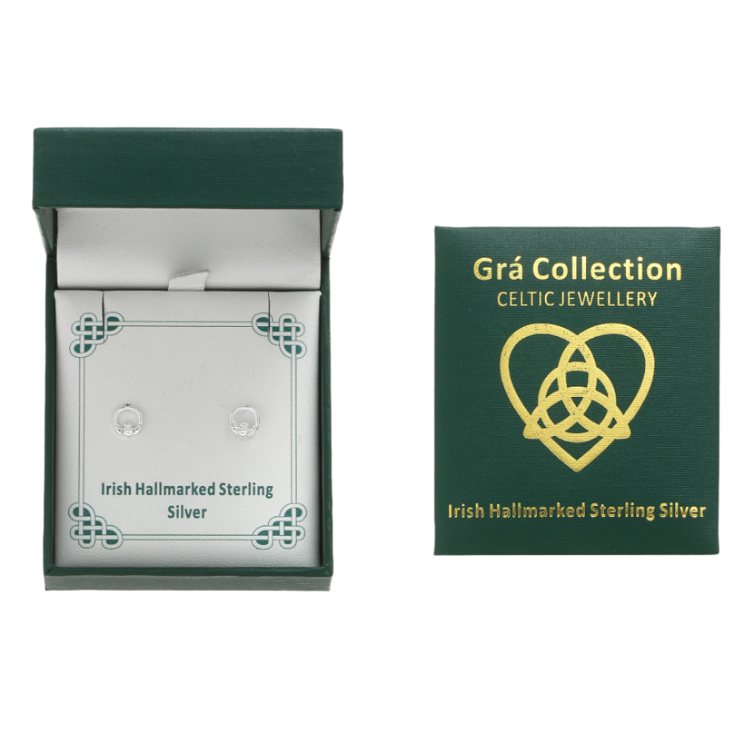 Gra Collection Plain Claddagh Earrings