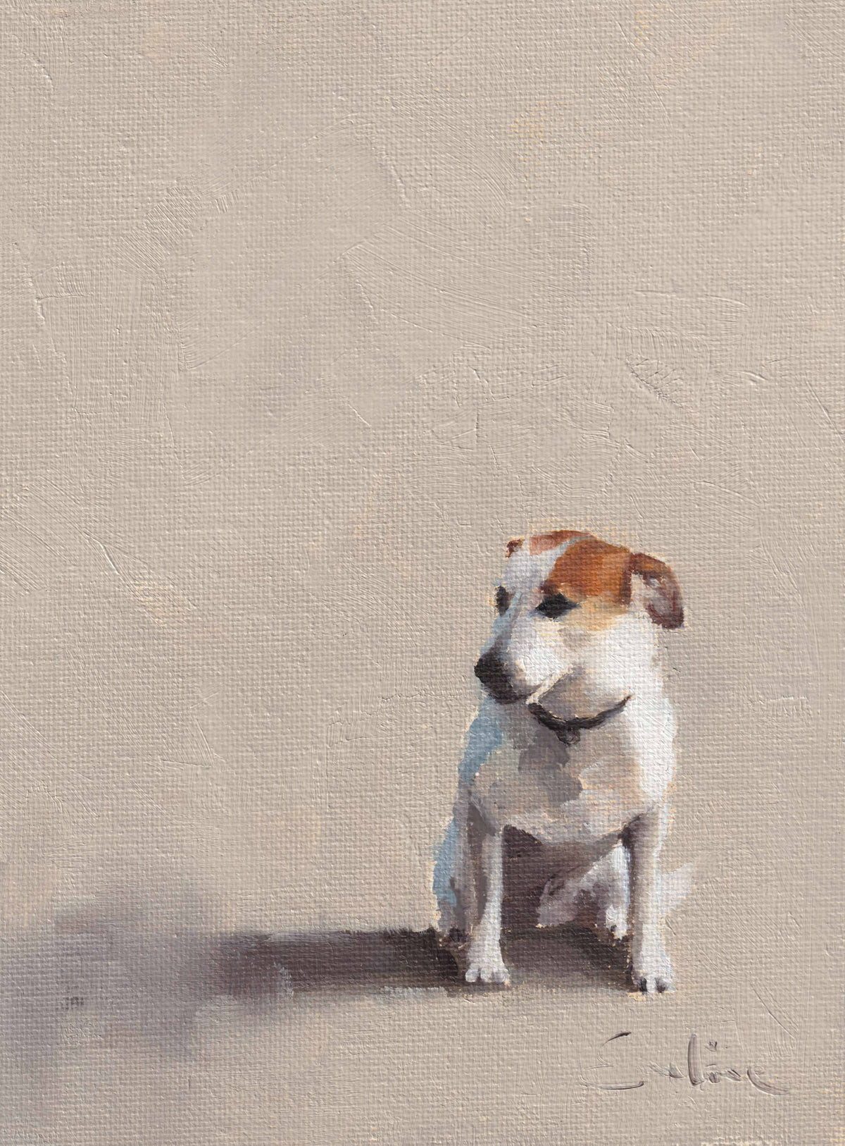 Emeline Watchorn Wet Terrier on the Beach Greeting Card 5x7